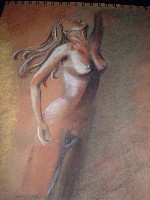 "Libert" : allgorie  la sanguine, craie blanche rhausse de pastel