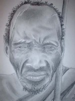 "Zoulou": mine de plomb, fusain et papier